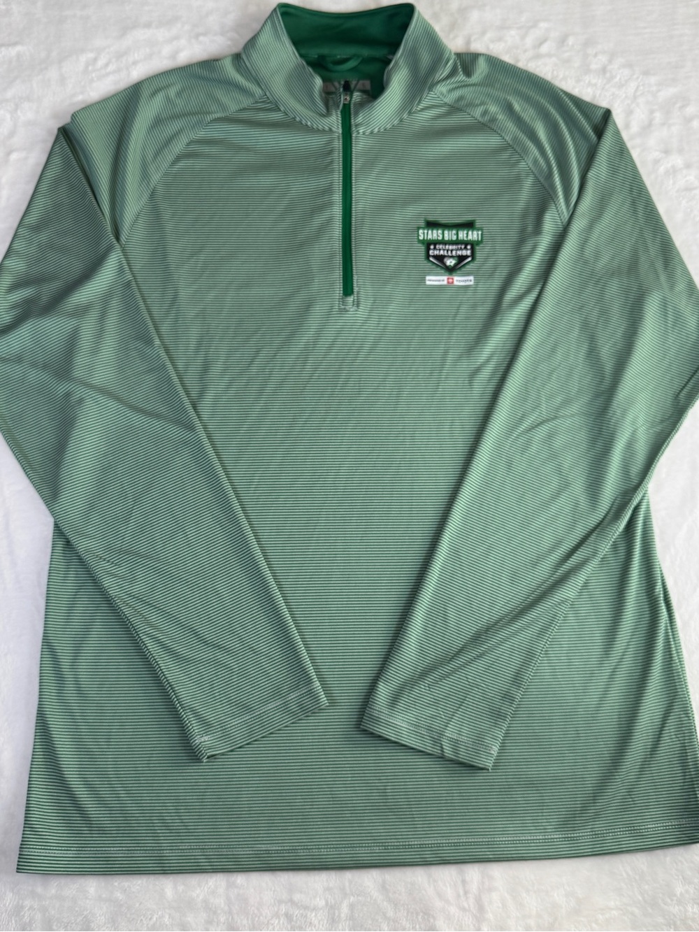 Levelwear Stars Big Heart Celebrity Challenge Quarter Zip Pullover Green Large